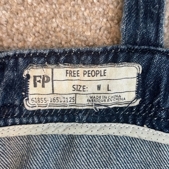 Free People Strappy Wide Leg Denim Overalls Jumpsuit - Picture 6 of 7